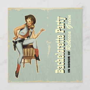 western land cowboy bachelorette kaart