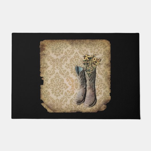 western land cowboy bij de roemeense demask deurmat (Voorkant)