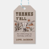 Western land Cowboy Birthday Bedankt Cadeaulabel (Voorkant)