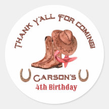 Western land Cowboy Birthday Dank je wel