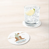 Western land Cowboy Birthday Rustic Ronde Kartonnen Onderzetter (Insitu)