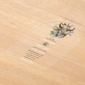 Western Land Cowboy Boho Koe Schedel Huwelijk Acryl Uitnodigingen (Laagn)