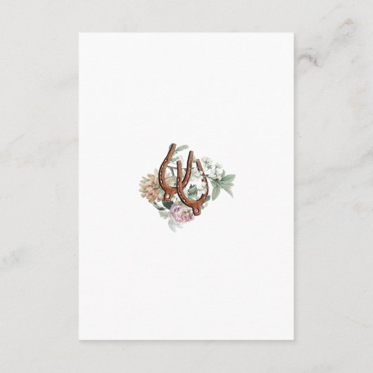 Western Land Cowboy Boho Koe Schedel Huwelijk Informatiekaartje (Achterkant)