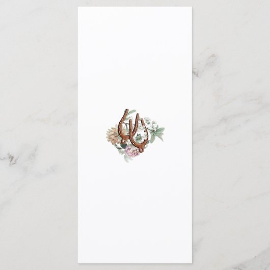 Western Land Cowboy Boho Koe Schedel Huwelijk Menu (Achterkant)