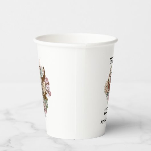 Western Land Cowboy Boho Koe Schedel Huwelijk Papieren Bekers