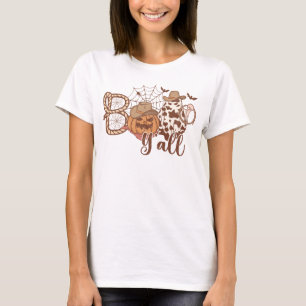 Western Land Cowboy Boo Y'all Halloween T-shirt