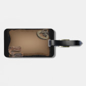 western land cowboy bruiloft bagagelabel (Achterkant horizontaal)