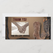 western land cowboy bruiloft bedankkaart (Voorkant)