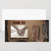 western land cowboy bruiloft bedankkaart (Voorkant / Achterkant)