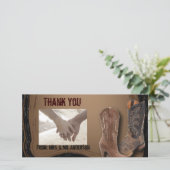 western land cowboy bruiloft bedankkaart (Staand voorkant)