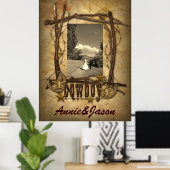 western land cowboy bruiloft foto Poster (Thuiskantoor)