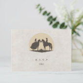 Western land cowboy bruiloft maaltijd keuzes RSVP (Staand voorkant)