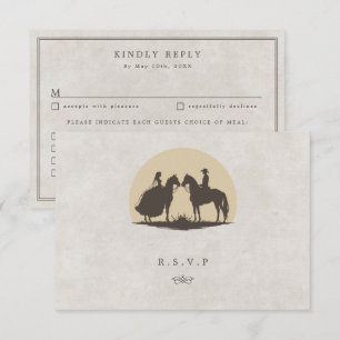 Western land cowboy bruiloft maaltijd keuzes RSVP