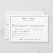 Western land cowboy bruiloft maaltijd keuzes RSVP (Achterkant)