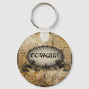 western land cowboy bruiloft met geborsteld prikke sleutelhanger
