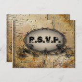 western land cowboy bruiloft met geborsteld prikke uitnodiging briefkaart (Voorkant / Achterkant)