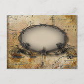 western land cowboy bruiloft met geborsteld prikke uitnodiging briefkaart (Achterkant)