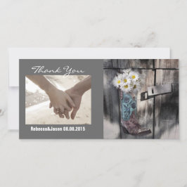 western land cowboy bruiloft met rotsachtige maffi bedankkaart