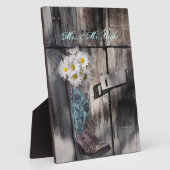 western land cowboy bruiloft met rotsachtige maffi fotoplaat (Zijkant)