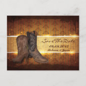 western land cowboy bruiloft opslaan van de datum aankondigingskaart (Voorkant)