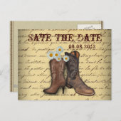 western land cowboy bruiloft opslaan van de datum aankondigingskaart (Voorkant / Achterkant)