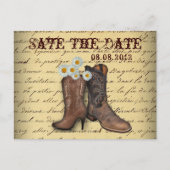 western land cowboy bruiloft opslaan van de datum aankondigingskaart (Voorkant)