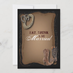 western land cowboy bruiloft Rehearsal Dinner Kaart