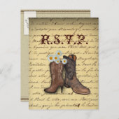  western land cowboy bruiloft RSVP Uitnodiging Briefkaart (Voorkant / Achterkant)