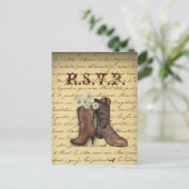  western land cowboy bruiloft RSVP Uitnodiging Briefkaart (Staand voorkant)