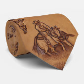 Western land cowboy-leren Stropdas (Opgerold)