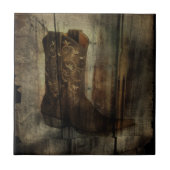 Western land cowboy-Man in de klep Tegeltje (Voorkant)