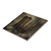 Western land cowboy-Man in de klep Tegeltje (Zijkant)