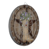 western land cowboy met bijtende schuur- en bosblo dartbord (Voorkant Links)