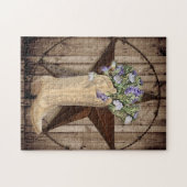 western land cowboy met bijtende schuur- en bosblo legpuzzel (Horizontaal)