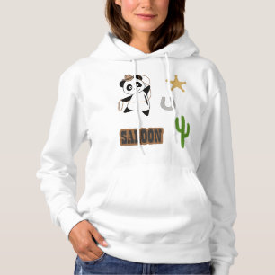 Western land Cowboy Panda Beer Saloon Hoodie