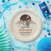 Western Land Cowboy Rodeo Verjaardagsfeestpapier Papieren Bordje (Feest)