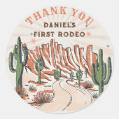 Western Land Cowboy Verjaardag Sticker (Voorkant)