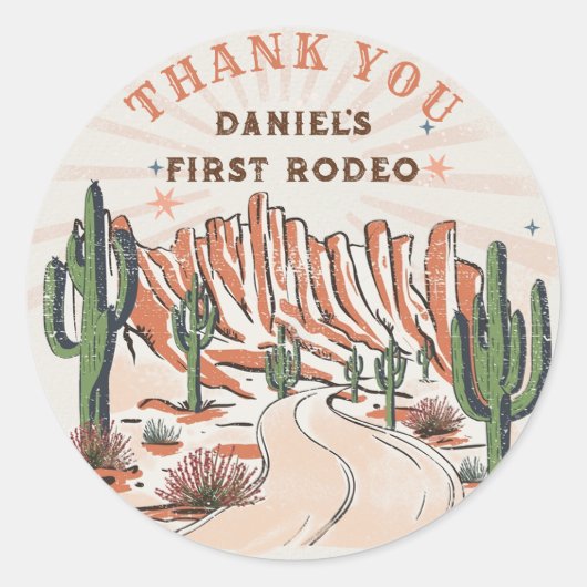 Western Land Cowboy Verjaardag Sticker (Voorkant)