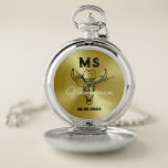 Western land Cowboy Weddenschap Monogram Groomsmen Zakhorloge<br><div class="desc">Gepersonaliseerde cadeaus voor groomsmen met oud western cowboythema. Gedecorreerd met cowboy pet met  western doopvont. De tekst en de kleur zijn editable gebruikend het Hulpmiddel van het Ontwerp om uw gelegenheid te passen. Profiteer van dit cadeau voor bruiloft,  vrijgezellenfeest,  verloffeest of andere speciale gelegenheden.</div>