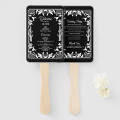 Western Land Cowboy Wedding Order of Service Handwaaier (Voorkant en achterkant)