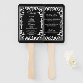 Western Land Cowboy Wedding Order of Service Handwaaier