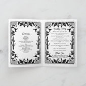 Western Land Cowboy Wedding Order of Service Programma (Binnen)