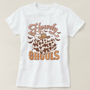 Western Land Cowgirl Howdy Ghouls Halloween T-shirt