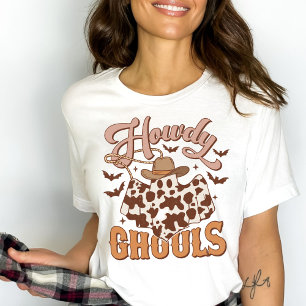 Western Land Cowgirl Howdy Ghouls Halloween T-shirt
