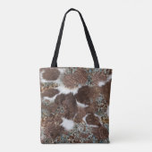 Western Land Cowgirl Koeienhuid Bruin Lederen naam Tote Bag (Achterkant)