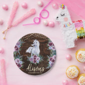 Western land Cowgirl Pat Birthday Papieren Bordje (Feest)