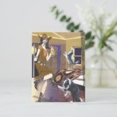 Western Land "Dancing Cowgirl" Briefkaart (Staand voorkant)