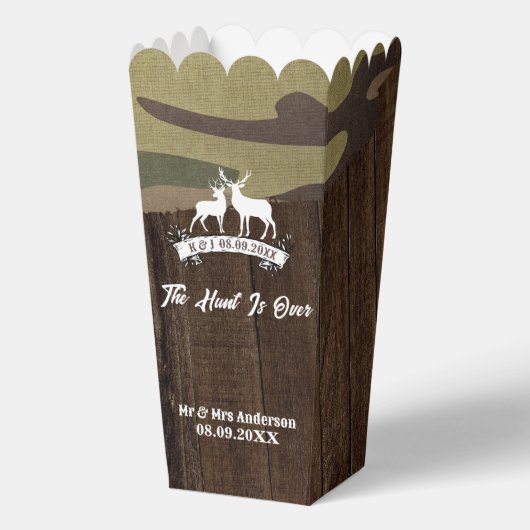 Western land De jacht is voorbij herten bruiloft Bedankdoosjes (Voorkant)