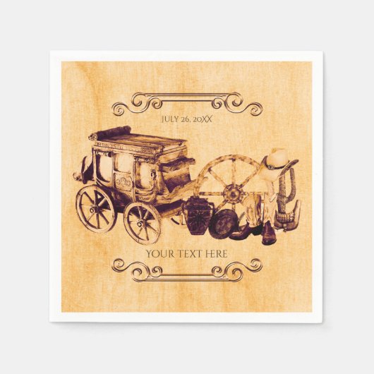 Western Land Elegant Bruiloft Servetten (Voorkant)