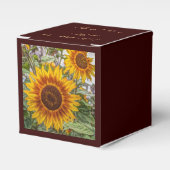 western land - gele zonnebloembruiloft bedankdoosjes (Voorkant Zijde)